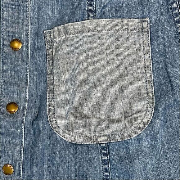Wildfox Frankie NWOT Denim Mini A Line Cotton Button Blue Pockets Ladies Size S - Picture 5 of 7